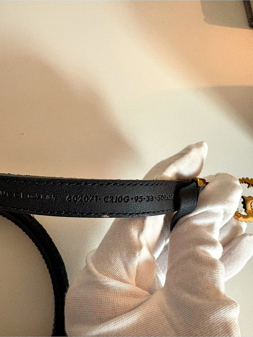 GUCCI GG Marmont Belt in Black Suede Size 95 - Picture 7 of 8